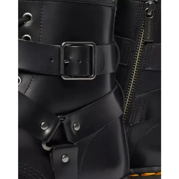 NEW Dr. Martens Cristofor Leather Harness Lace Up Boots Black Women's Size 6