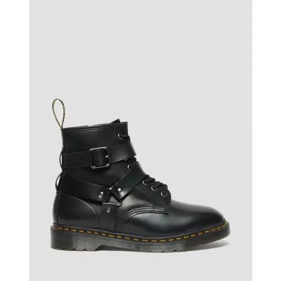 NEW Dr. Martens Cristofor Leather Harness Lace Up Boots Black Women's Size 6