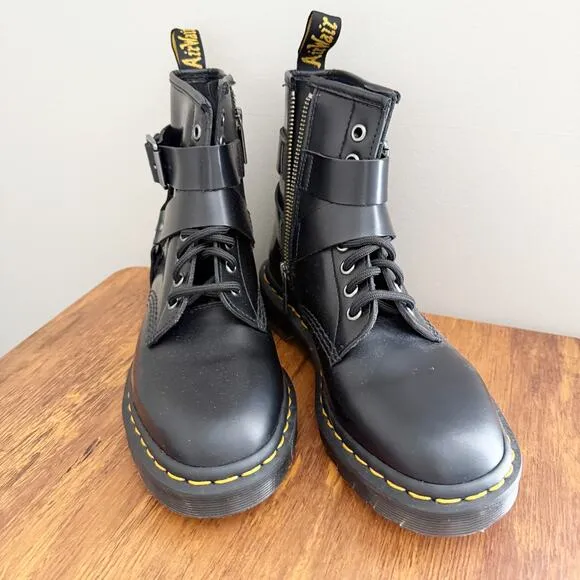 NEW Dr. Martens Cristofor Leather Harness Lace Up Boots Black Women's Size 6