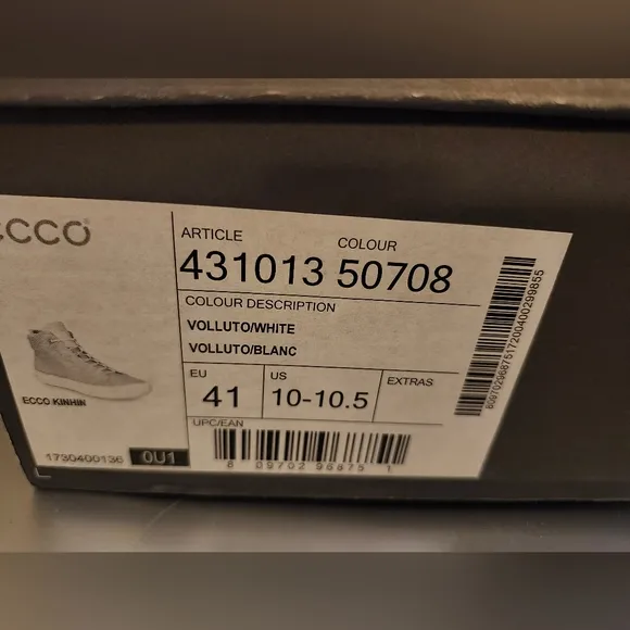 NEW ECCO PEBBLED LEATHER KINHIN HIGH-TOP TAN 10