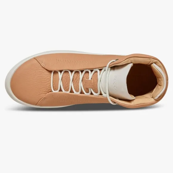 NEW ECCO PEBBLED LEATHER KINHIN HIGH-TOP TAN 10