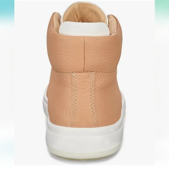 NEW ECCO PEBBLED LEATHER KINHIN HIGH-TOP TAN 10