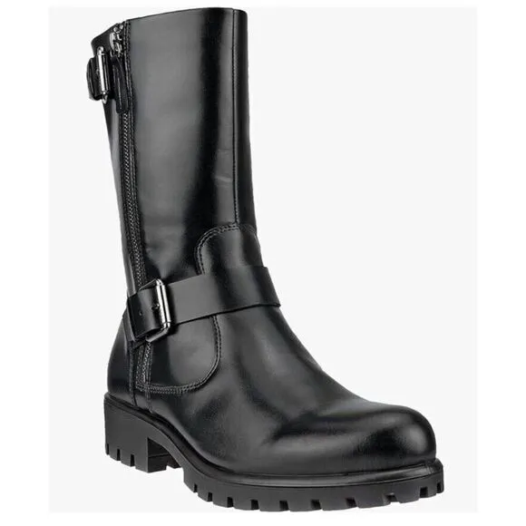 NEW! ECCO Women's Modtray Moto Black Calf Boot Size EU 39 US Women’s 8-8.5 $250