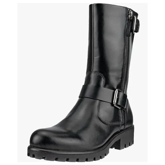 NEW! ECCO Women's Modtray Moto Black Calf Boot Size EU 39 US Women’s 8-8.5 $250