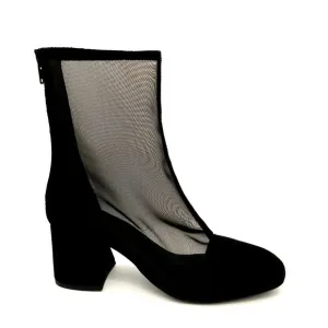 NEW Free People Wisteria Boots Womens 9 Black Mesh Whimsygoth Contemporary Chic