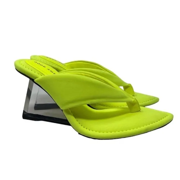 NEW Good American Clear Wedge SandalsSize 7.5