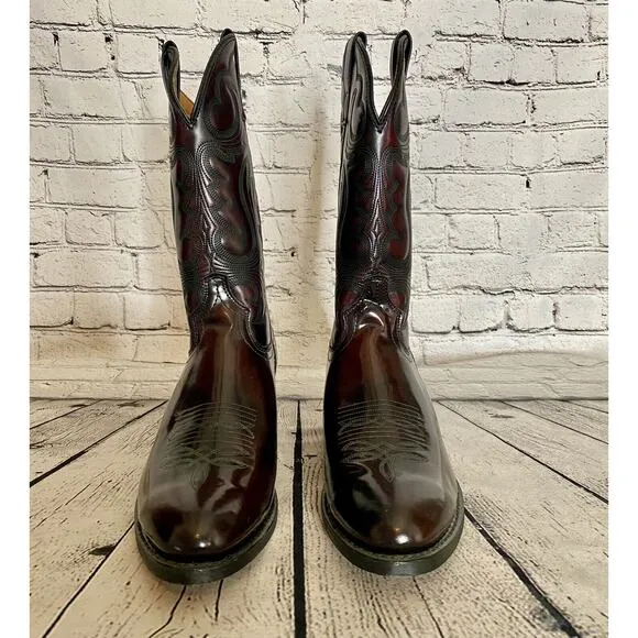 New Guide Gear Brown Leather Men's Western Cowboy Boots 10 EW‎