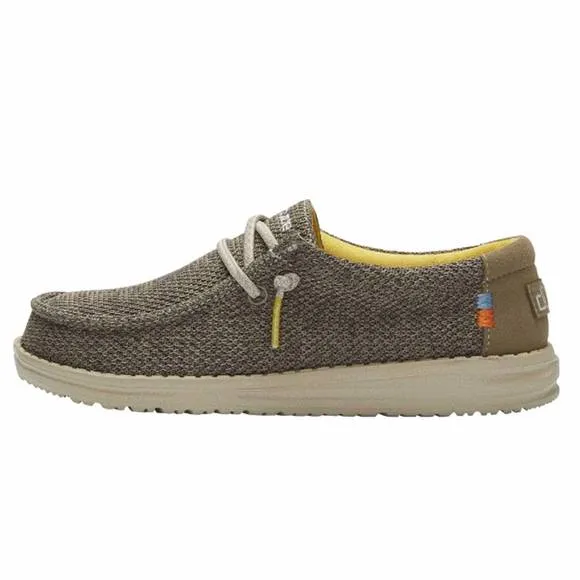 NEW HEY DUDE kid's wally sox shoes in safari