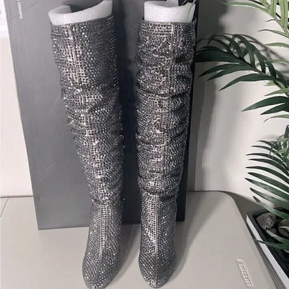 NEW INC International Concepts Studded Boots  Women shows |  Pewter | 5, 5.5, 6