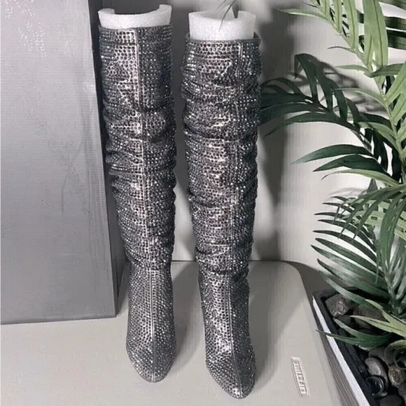 NEW INC International Concepts Studded Boots  Women shows |  Pewter | 5, 5.5, 6