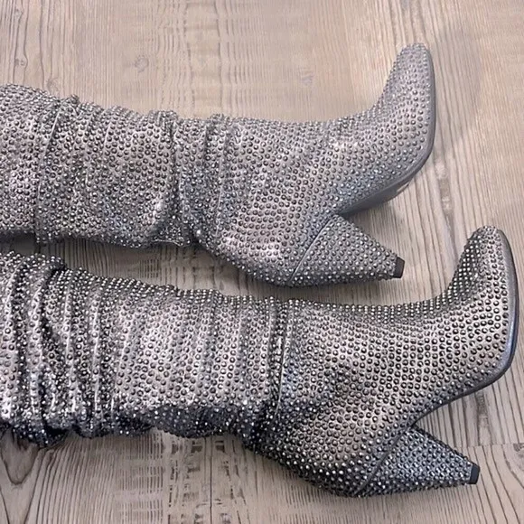 NEW INC International Concepts Studded Boots  Women shows |  Pewter | 5, 5.5, 6