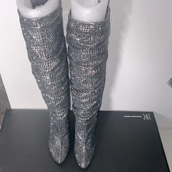 NEW INC International Concepts Studded Boots  Women shows |  Pewter | 5, 5.5, 6