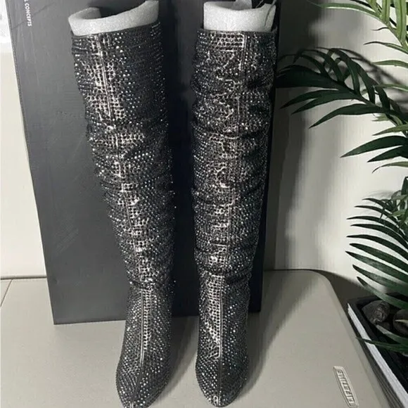 NEW INC International Concepts Studded Boots  Women shows |  Pewter | 5, 5.5, 6