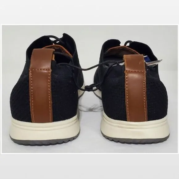 New Izod Black Knit &amp; White Men’s Casual Oxford Shoes