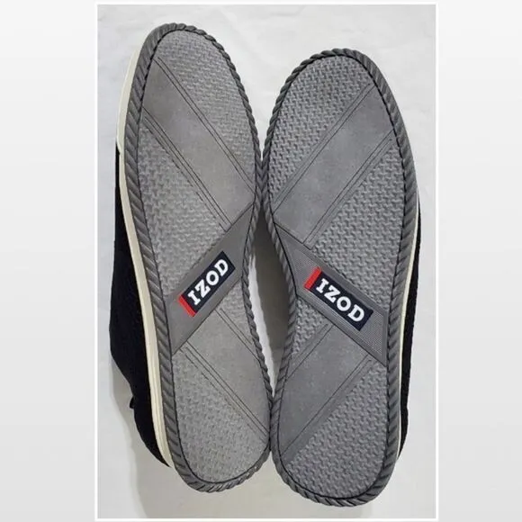 New Izod Black Knit &amp; White Men’s Casual Oxford Shoes