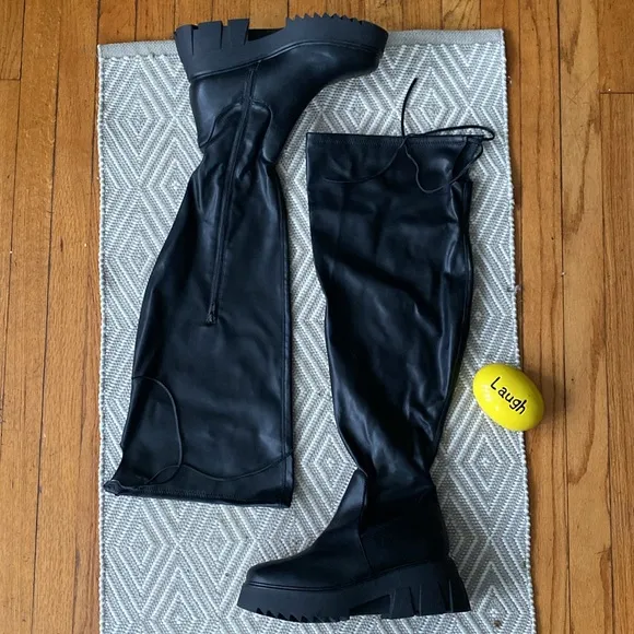 New Jaime women's gothic stunning wide width knee-high boots, Size 10W