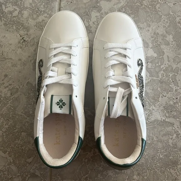 NEW Kate Spade Ace Leopard Lace-Up Low Top Sneakers w/Extra Shoe Lace, Size 11