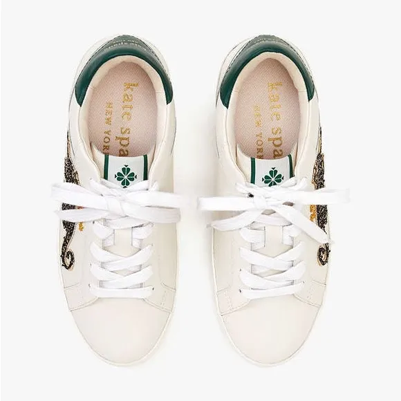 NEW Kate Spade Ace Leopard Lace-Up Low Top Sneakers w/Extra Shoe Lace, Size 11