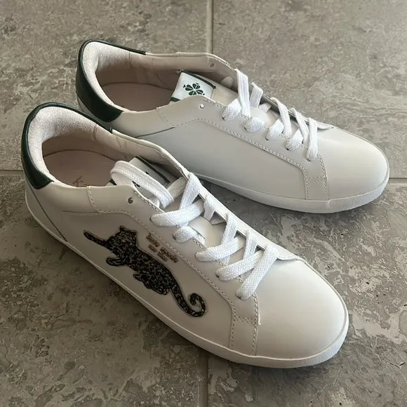 NEW Kate Spade Ace Leopard Lace-Up Low Top Sneakers w/Extra Shoe Lace, Size 11