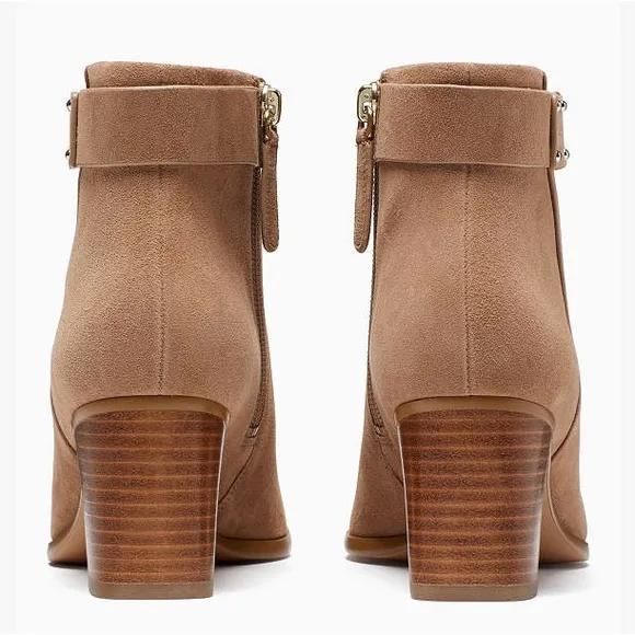 NEW ♠️ Kate Spade Melony Almond Toe Suede Booties - Khaki