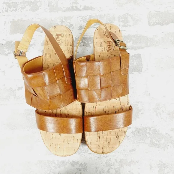 NEW Korks By Korkease Womens Fraya Brown Vegan Strappy Platform Sandals M283