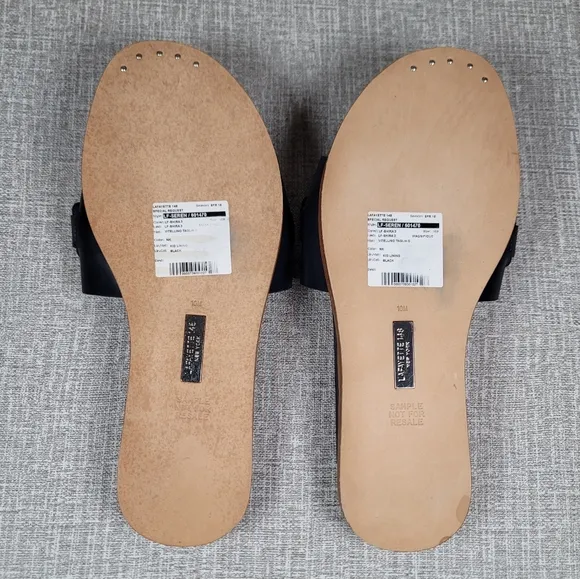 NEW Lafayette 148 Blue Slides Women's Size 10 Leather Mules SAMPLE Shoes RARE!