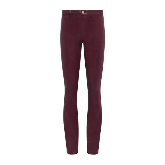 NEW L'AGENCE selma coated bootcut jeans in dark wine coated