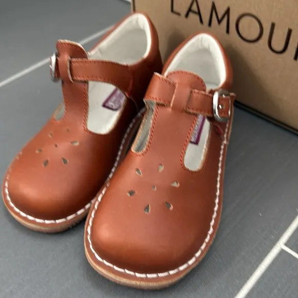 New L'Amour Joy Brown Cognac Leather Shoes, size 12, NWT