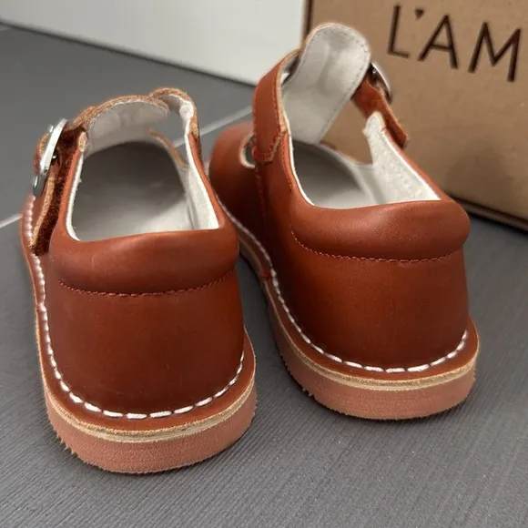 New L'Amour Joy Brown Cognac Leather Shoes, size 12, NWT