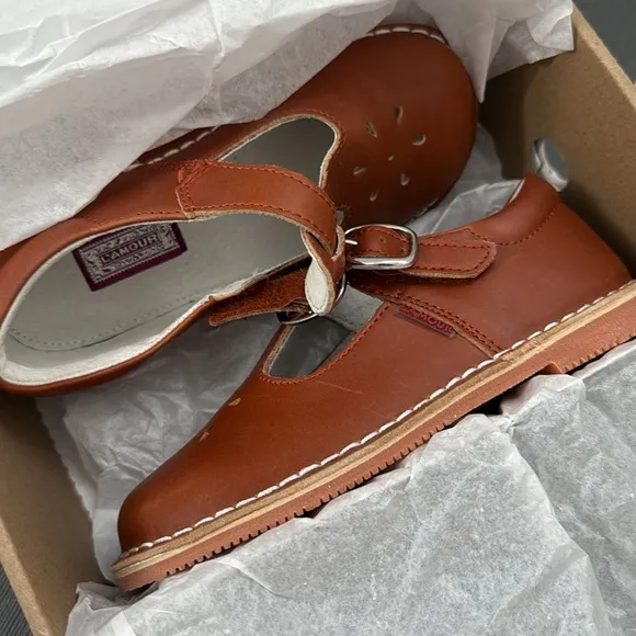 New L'Amour Joy Brown Cognac Leather Shoes, size 12, NWT