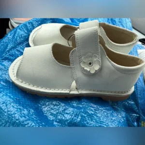 New little girls Lamour white classic Mary Jane leather shoes sandals size 1