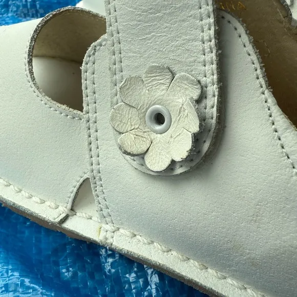 New little girls Lamour white classic Mary Jane leather shoes sandals size 1