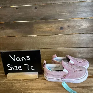 New Little Kids Vans Classic Slip On Comfy Cush‎ Pink Velvet Shoes Sneakers 7 C