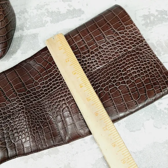 New Louise et Cie Waldron Brown Crocodile Pattern Knee-High Boots K771