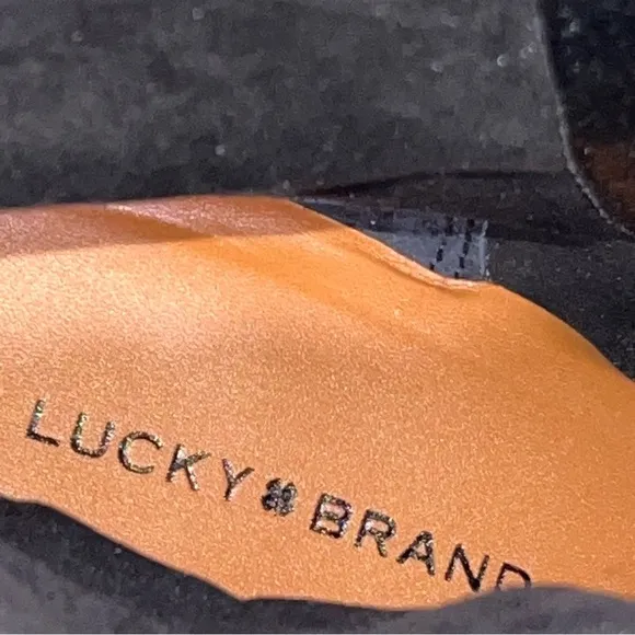 NEW Lucky Brand Omarey Black Leather Platform Boots size 10