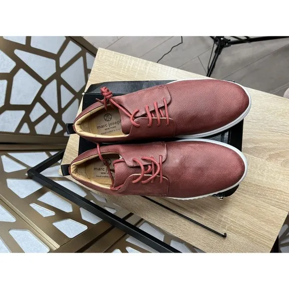 New MARC JOSEPH NEW YORK Columbia Leather Sneaker men red 11.5 Oxford Shoes Casu