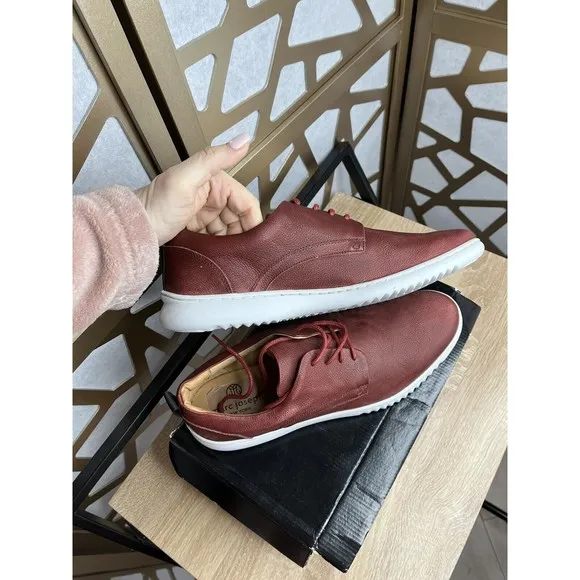 New MARC JOSEPH NEW YORK Columbia Leather Sneaker men red 11.5 Oxford Shoes Casu