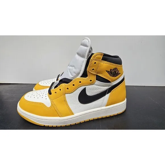 New Men's Size 10 [DZ5485-701] Jordan 1 Retro Hi OG Yellow Ochre Shoes SNEAKERS