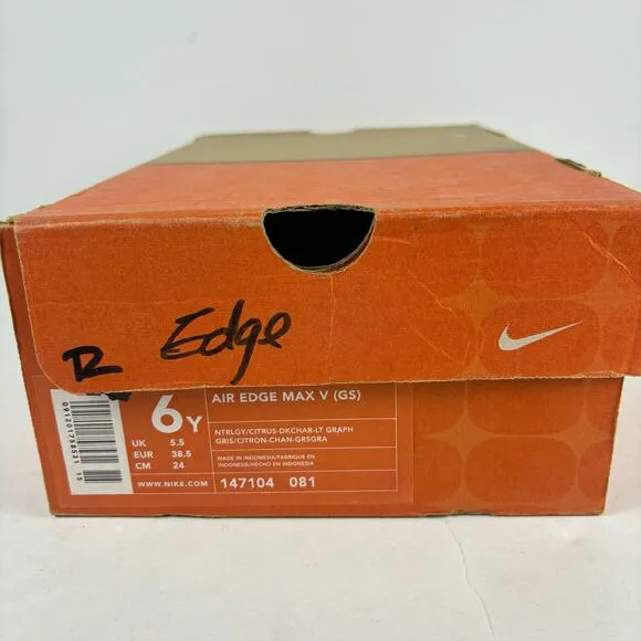 new nike air edge max vintage streetwear y2k retro womens size 7.5/youth 6 shoe