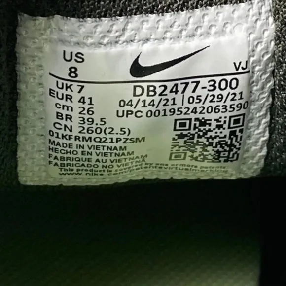 New Nike Sneakers Crater Impact Shoes Mens 8 Sequoia Olive Lace Up‎ Low Top