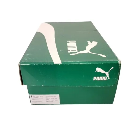 New Puma Platform Strap Satin &amp; Suede Low Top Sneakers Peach Pink Beige &amp; White