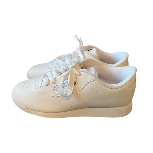 NEW! Reebok Womens 8 Classic Princess White Leather Running Shoes Sneakers