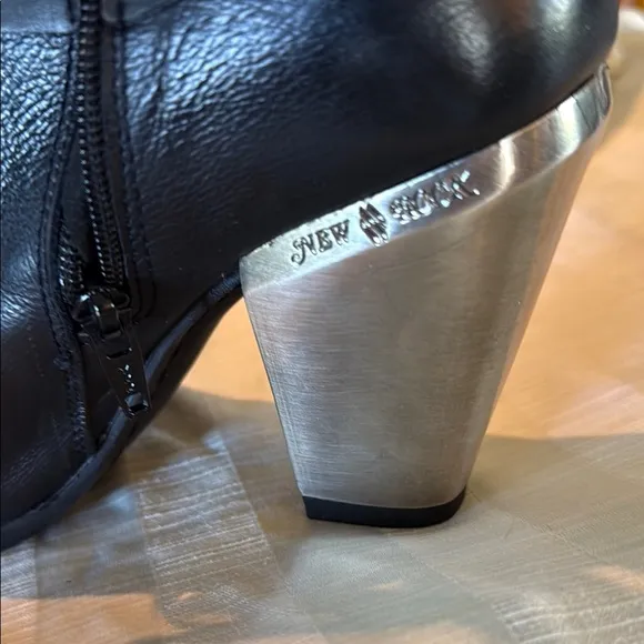 New Rock Fringed Black Leather Boots