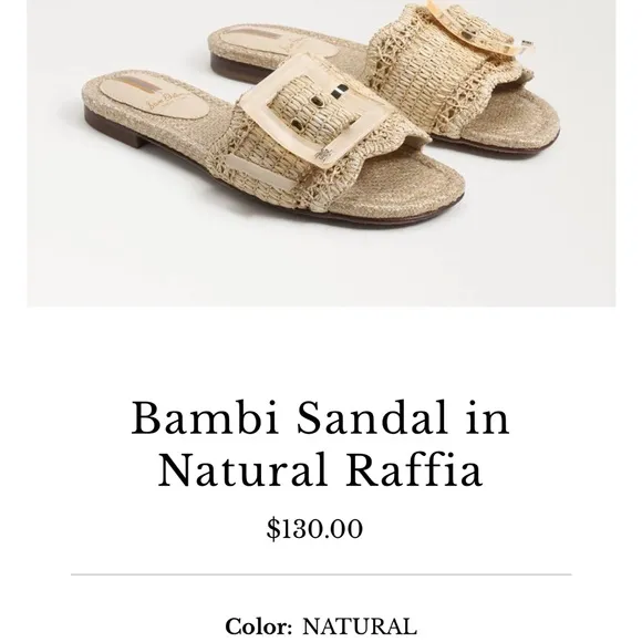 NEW Sam Edelman Bambi Raffia Buckle Slide Sandal