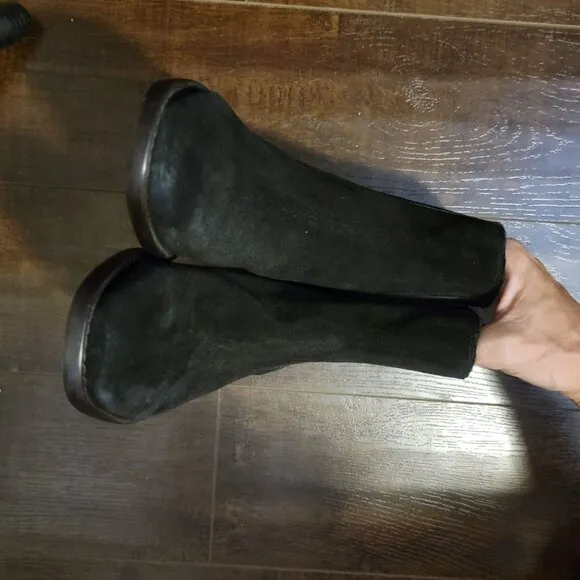 NEW Sam Edelman Bronson Boots Womens 7.5 Suede Country Western Cottage Chic Dark