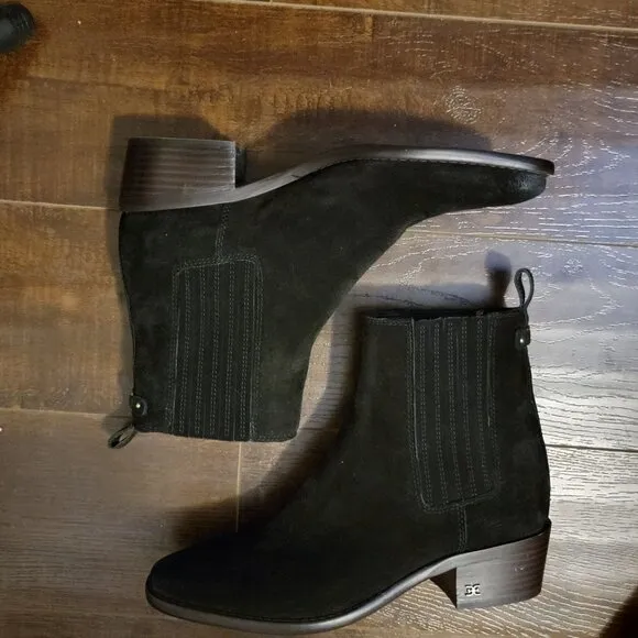 NEW Sam Edelman Bronson Boots Womens 7.5 Suede Country Western Cottage Chic Dark