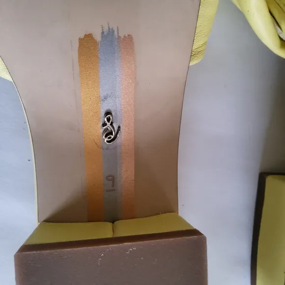 New Sam Edelman Dawson Braid Leather Slide Sandals Slipper Size 9 Yellow