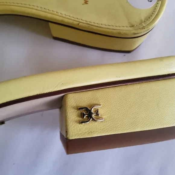 New Sam Edelman Dawson Braid Leather Slide Sandals Slipper Size 9 Yellow
