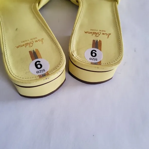 New Sam Edelman Dawson Braid Leather Slide Sandals Slipper Size 9 Yellow