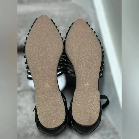 NEW | Seychelles Black Leather Artisanal Woven Trinket Wrap Sandals | Women 8.5